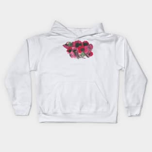 Abstract Flowers Watercolor Painting Kids Hoodie